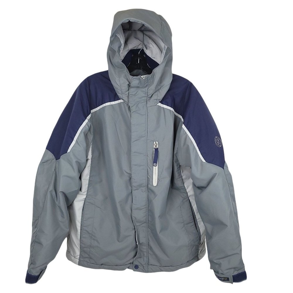 Nautica Jeans Performance Winter Gear Coat Parka Mens Medium Gray Blue